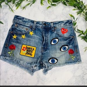Free People Shorts - Free people Uptown Short with custom patchwork Free People Shorts - Free people Uptown Short with custom patchwork